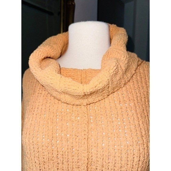 FP1 Free People Be Yours Cowl Neck Camel Pullover sweater size Small Oversized - Picture 4 of 10